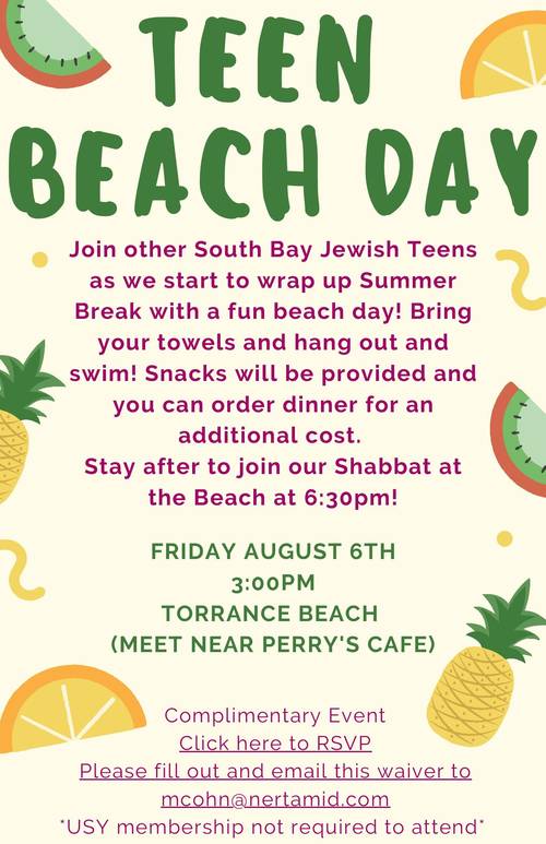 Banner Image for USY Teen Beach Day