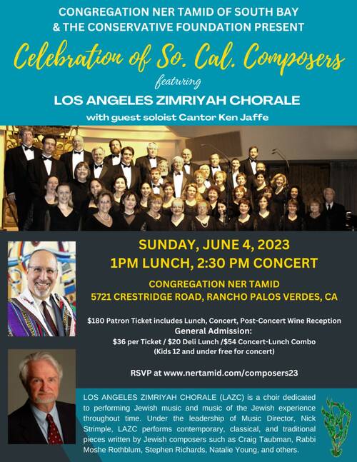 Banner Image for Los Angeles Zimriyah Chorale with Guest Soloist Cantor Ken Jaffe